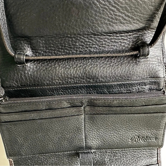 Brighton Leather WOC Black Faux Crocodile Cross Body Adjustable Strap Pockets - Picture 12 of 14